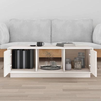 Salongbord Sofabord Hvit 100x50x35 cm heltre furu