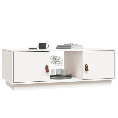Salongbord Sofabord Hvit 100x50x35 cm heltre furu