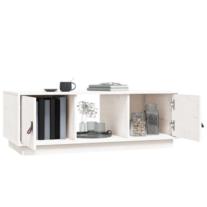 Salongbord Sofabord Hvit 100x50x35 cm heltre furu