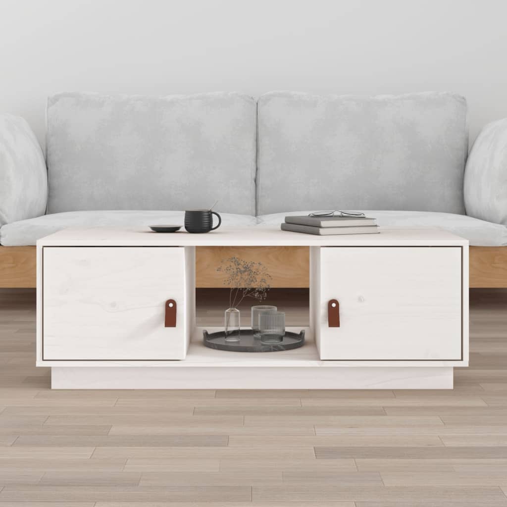 Salongbord Sofabord Hvit 100x50x35 cm heltre furu