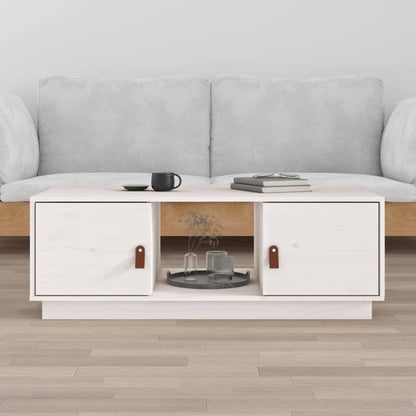 Salongbord Sofabord Hvit 100x50x35 cm heltre furu