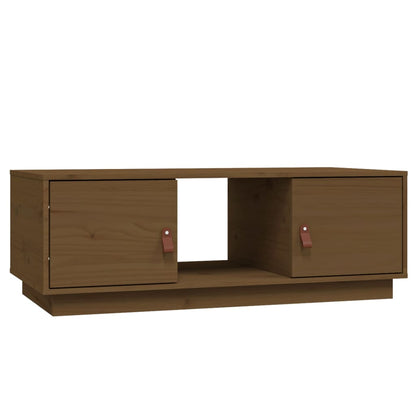 Salongbord Sofabord Tre heltre furu Honningbrun 100x50x35 cm