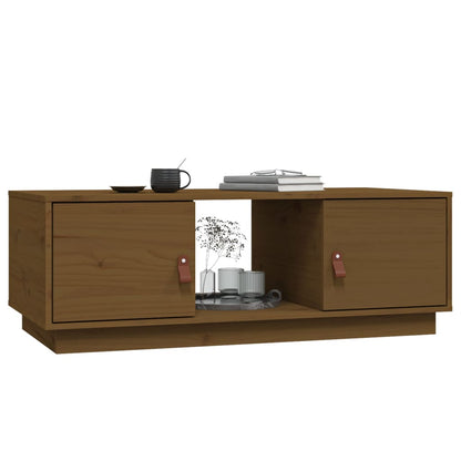 Salongbord Sofabord Tre heltre furu Honningbrun 100x50x35 cm