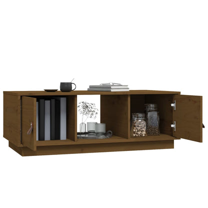 Salongbord Sofabord Tre heltre furu Honningbrun 100x50x35 cm