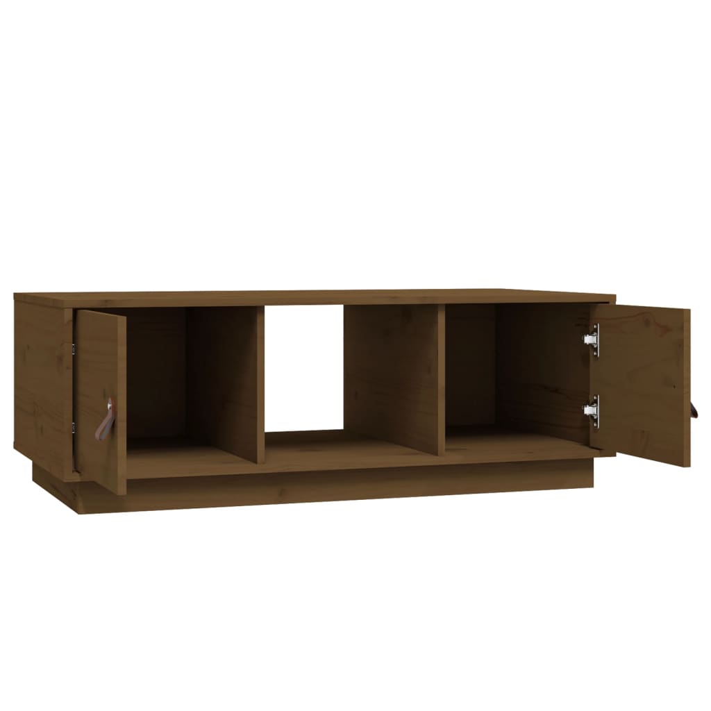 Salongbord Sofabord Tre heltre furu Honningbrun 100x50x35 cm