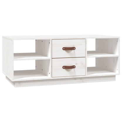 Salongbord Sofabord Hvit 100x50x41 cm heltre furu