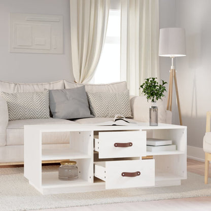 Salongbord Sofabord Hvit 100x50x41 cm heltre furu