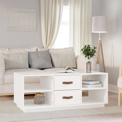 Salongbord Sofabord Hvit 100x50x41 cm heltre furu