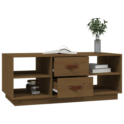 Salongbord Sofabord Tre heltre furu Honningbrun 100x50x41 cm