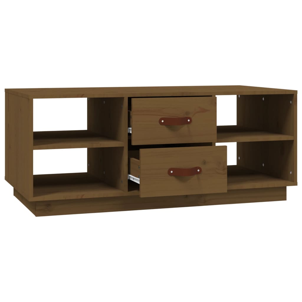 Salongbord Sofabord Tre heltre furu Honningbrun 100x50x41 cm
