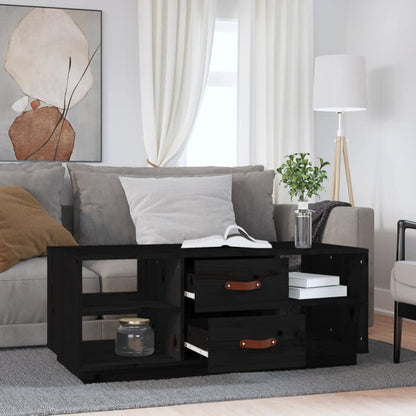 Salongbord Sofabord Svart 100x50x41 cm heltre furu
