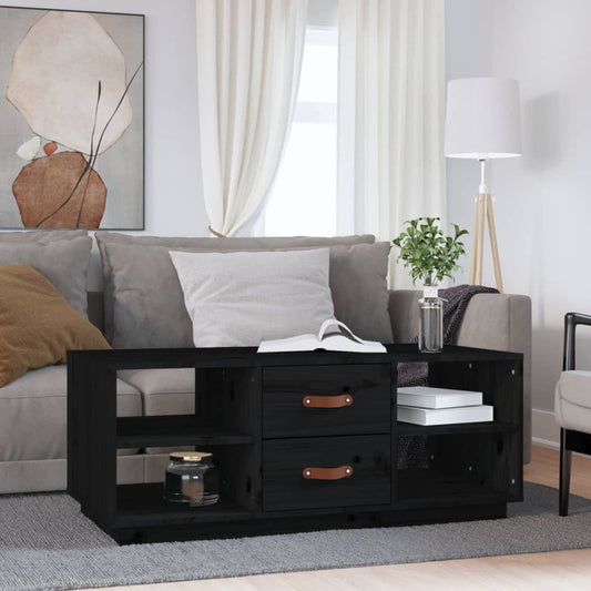 Salongbord Sofabord Svart 100x50x41 cm heltre furu
