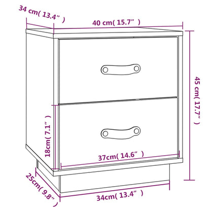 Nattbord Sengbord Honningbrun 40x34x45 cm heltre furu
