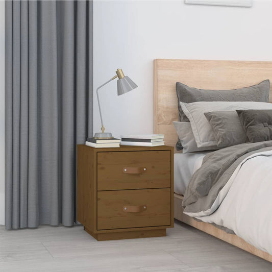 Nattbord Sengbord Honningbrun 40x34x45 cm heltre furu