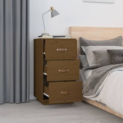 Nattbord Sengbord Honningbrun 40x40x75 cm heltre furu