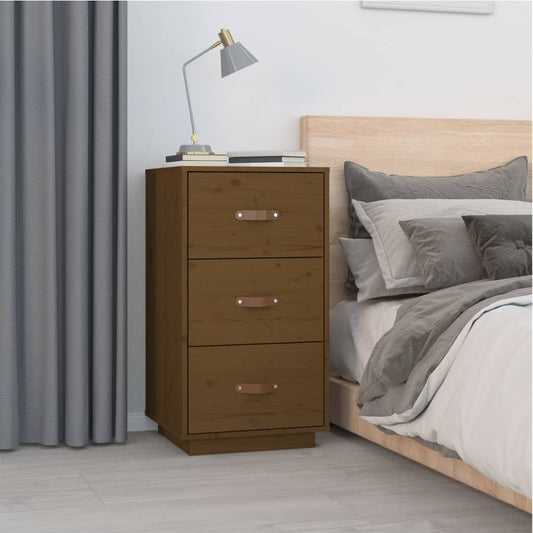 Nattbord Sengbord Honningbrun 40x40x75 cm heltre furu