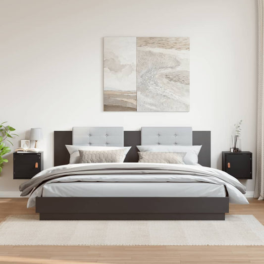 Veggskap 2 stk svart 31,5x30x30 cm heltre furu
