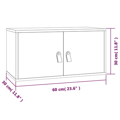 Veggskap Hvit 60x30x30 cm heltre furu