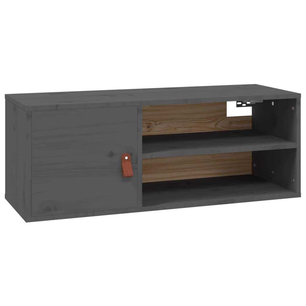 Veggskap Grå 2 stk 80x30x30 cm heltre furu