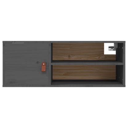 Veggskap Grå 2 stk 80x30x30 cm heltre furu