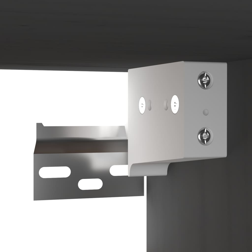 Veggskap Grå 2 stk 80x30x30 cm heltre furu