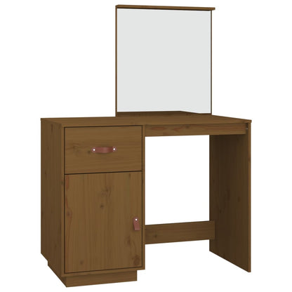 Sminkebord Brun honningbrun 95x50x134 cm heltre furu