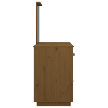 Sminkebord Brun honningbrun 95x50x134 cm heltre furu