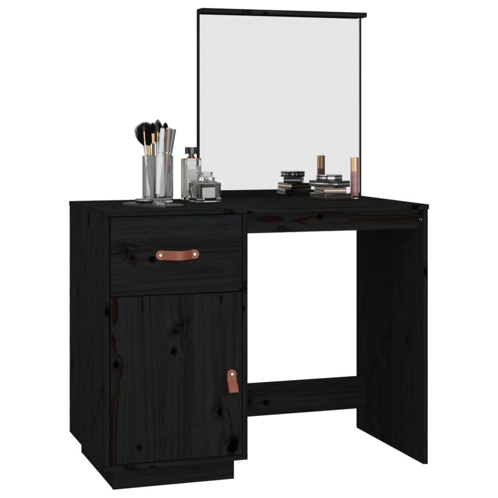 Sminkebord Svart Svart 95x50x134 cm heltre furu