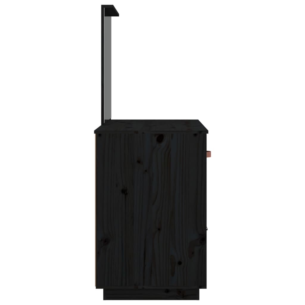 Sminkebord Svart Svart 95x50x134 cm heltre furu
