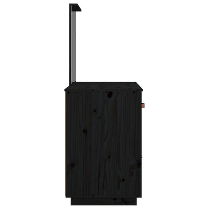 Sminkebord Svart Svart 95x50x134 cm heltre furu