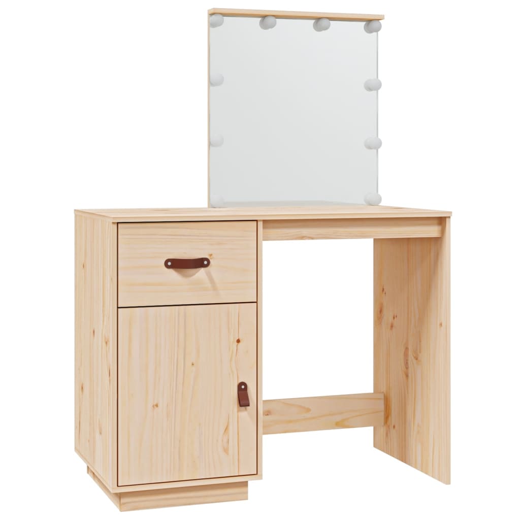 Sminkebord Tre LED 95x50x133,5 cm heltre furu