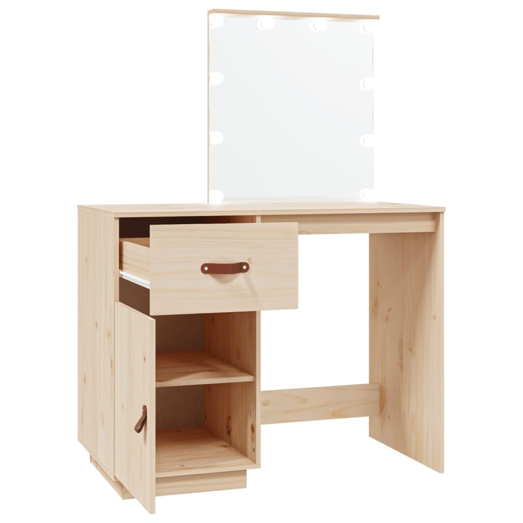 Sminkebord Tre LED 95x50x133,5 cm heltre furu