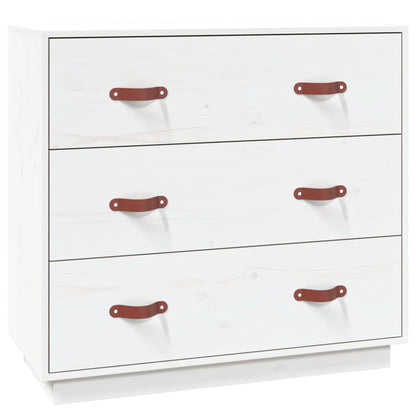 Kommode Hvit 80x40x75 cm heltre furu