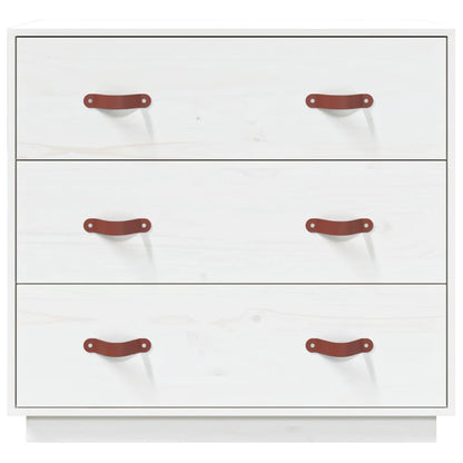 Kommode Hvit 80x40x75 cm heltre furu