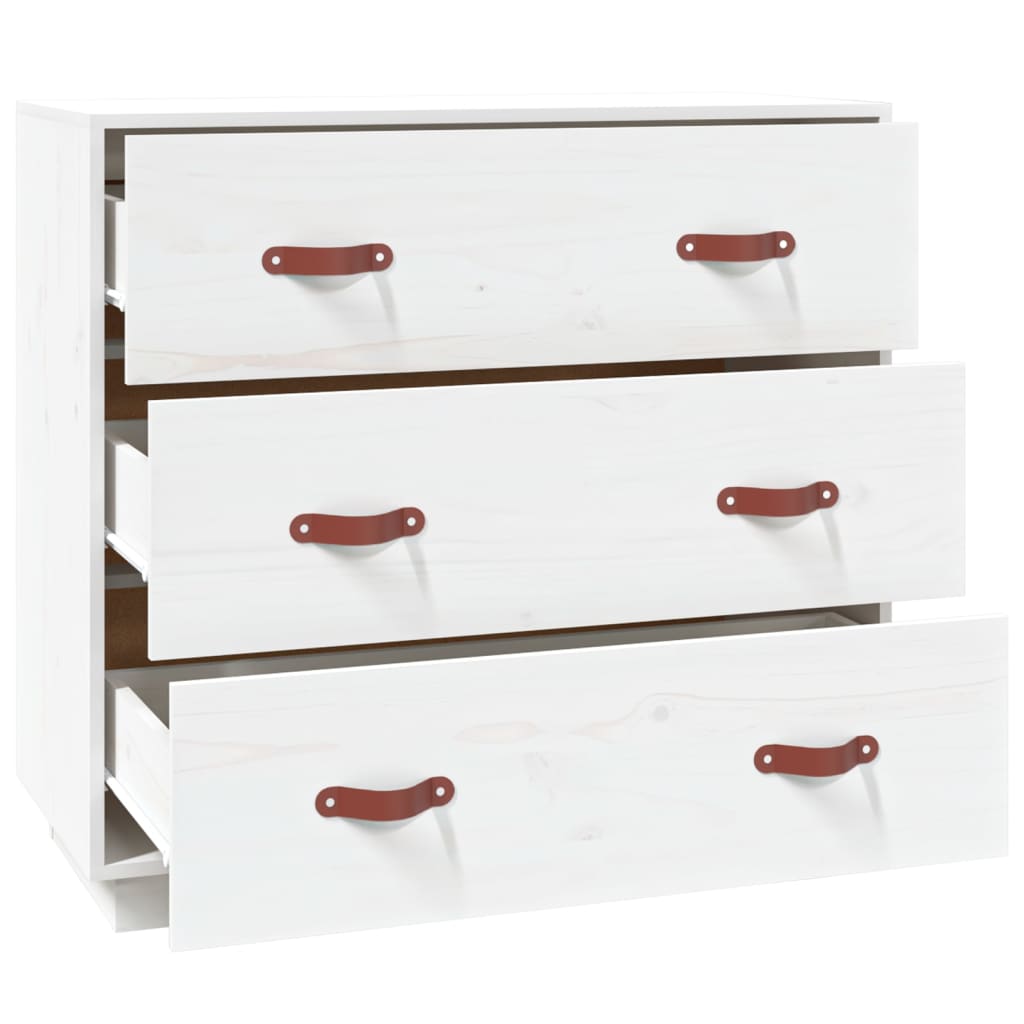 Kommode Hvit 80x40x75 cm heltre furu