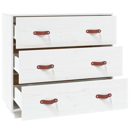 Kommode Hvit 80x40x75 cm heltre furu