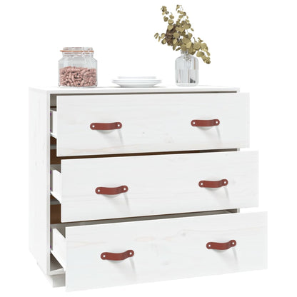 Kommode Hvit 80x40x75 cm heltre furu