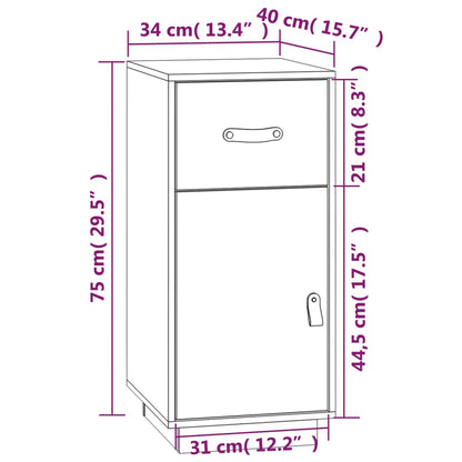 Skjenk Hvit 34x40x75 cm heltre furu