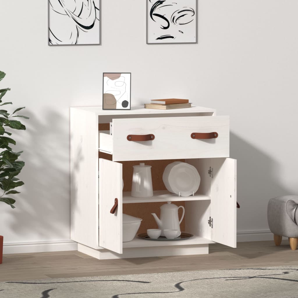 Skjenk Hvit 65,5x40x75 cm heltre furu