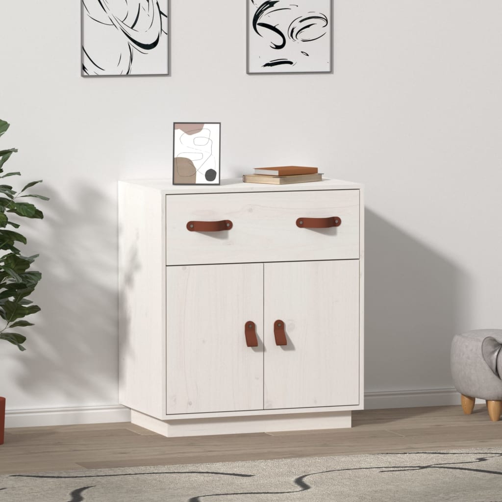 Skjenk Hvit 65,5x40x75 cm heltre furu