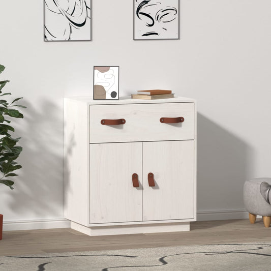 Skjenk Hvit 65,5x40x75 cm heltre furu