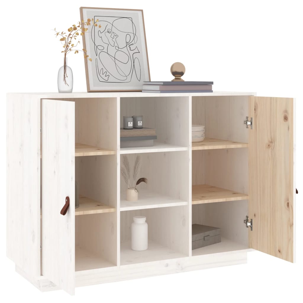 Skap Hvit 100x40x75 cm heltre furu