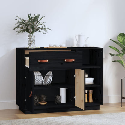 Skjenk Svart 98,5x40x75 cm heltre furu