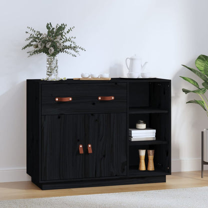 Skjenk Svart 98,5x40x75 cm heltre furu