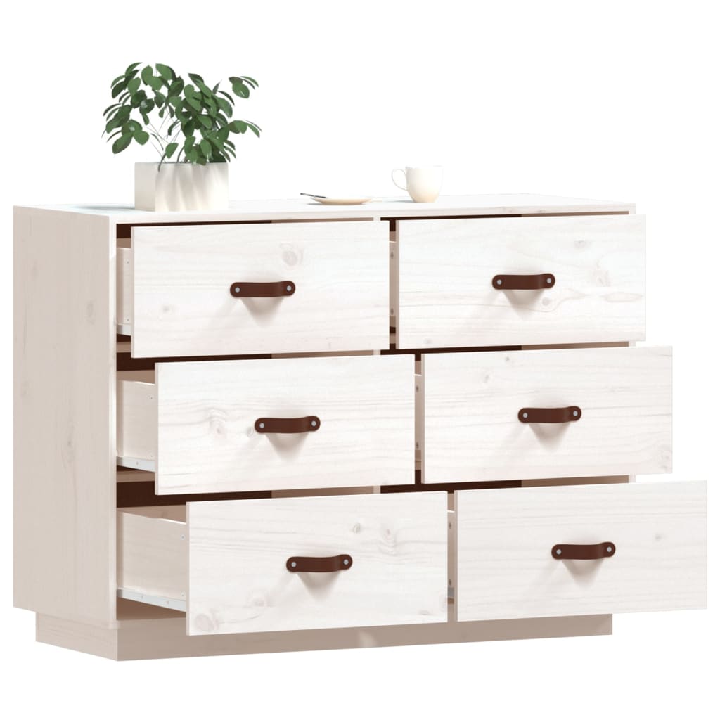 Skjenk Hvit 100x40x75 cm heltre furu