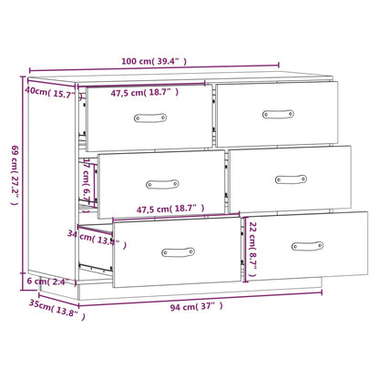 Skjenk Honningbrun 100x40x75 cm heltre furu