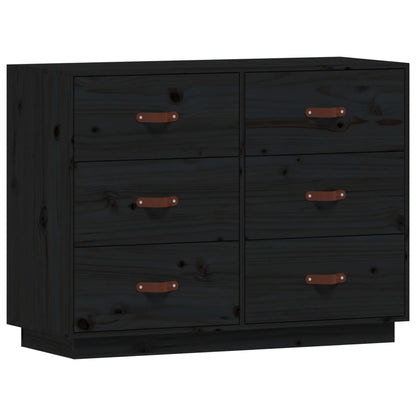 Kommode Svart 100x40x75 cm heltre furu