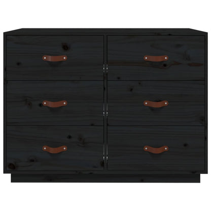 Kommode Svart 100x40x75 cm heltre furu