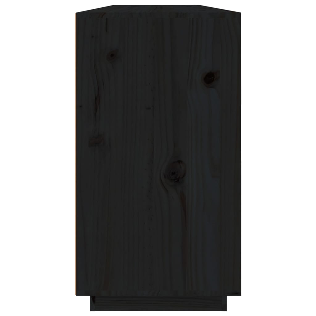 Kommode Svart 100x40x75 cm heltre furu