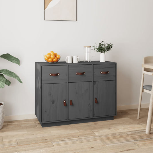 Skjenk grå 100x40x75 cm heltre furu